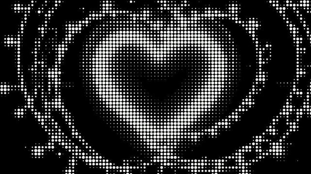 Pulsating halftone heart animation, pulsating
