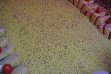Freshly made Sev which is used for prepare various types of popular Indian snack