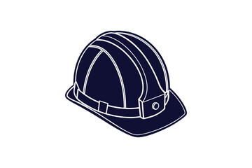 engineer hard hat with a single brim curve clip art vector illustration
