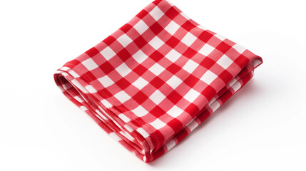 Folded Red and White Gingham Tablecloth Picnic Cloth Texture