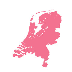 Map of Netherlands, sign silhouette. World Map Globe. Vector Illustration isolated on transparent background. Europe continent.