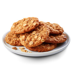Plate of Freshly Baked Oatmeal Cookies