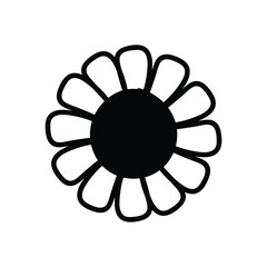 Flower hand draw doodle Vector icon