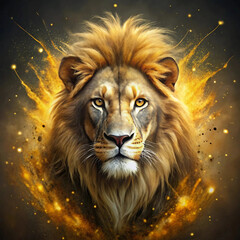 Fototapeta premium lion in the night sky