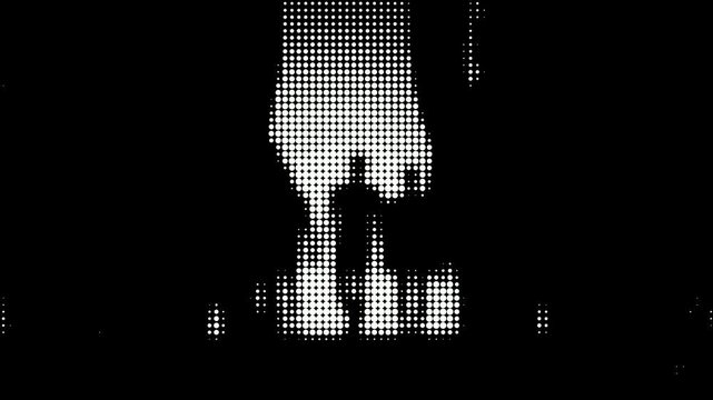 Pointillist silhouettes in motion, conceptual animation