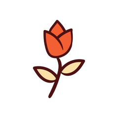 Flower hand draw doodle Vector icon