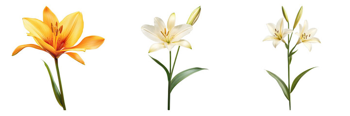 Naklejka premium Sword lily isolated on transparent background.PNG Set of