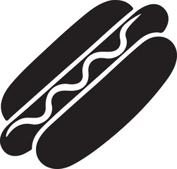 Hot dog silhouette vector art illustration. Hot dog vector icon.