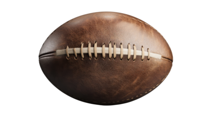 Classic leather football isolated on transparent background
