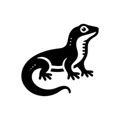 Stylized Black Gecko Silhouette