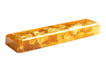 Golden Bar of Gold on transparent Background