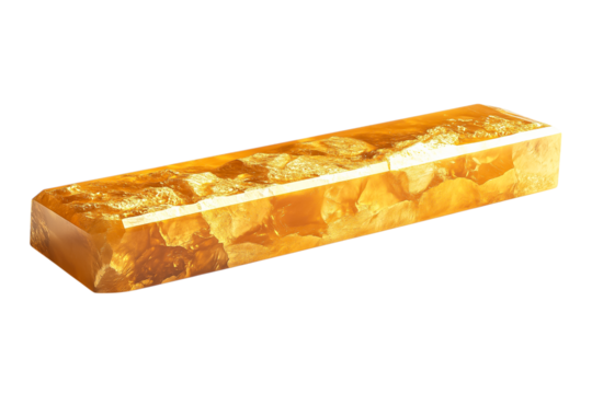 Golden Bar of Gold on transparent Background