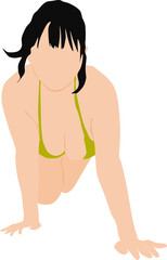 Fototapeta premium ポーズをとる水着を着た女性のイラスト