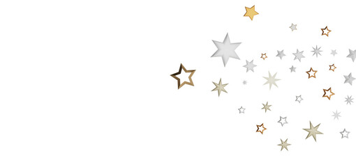 A beautiful image of golden and white stars on a black background. The stars are arranged in a cluster, creating a sense of wonder and magic.