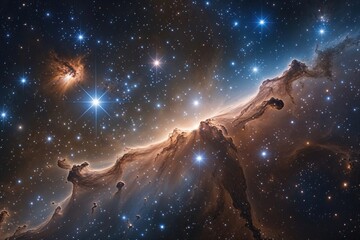 Fototapeta premium Stunning Nebula with Glimmering Stars and Cosmic Jewels in the Universe