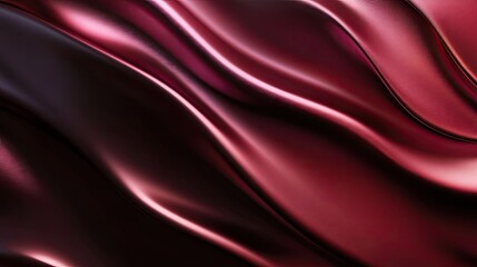 Obraz premium Abstract image of flowing dark red fabric with luxurious silky texture and elegant waves, showing deep crimson and burgundy shades in a smooth seamless pattern