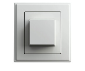 Light Switch &ndash; A Modern White Light Switch, Isolated on White Background