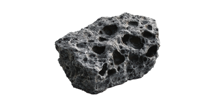 Porous Volcanic Rock. Natural Texture And Geological Formation Isolated On Transparent Background
