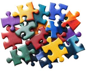 jigsaw puzzle pieces isolated