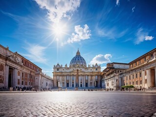 St. Peter's Basilica in Rome on a Sunny Day
