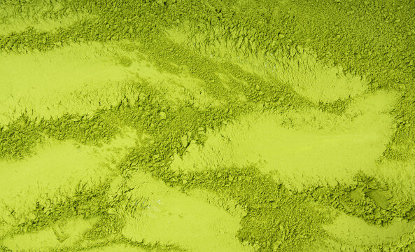 Matcha powder texture background, green tea dust pattern, flour banner, powdered chlorella