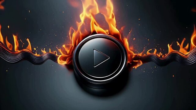 3d thumbnail of music playing, with dim background and rising smoke