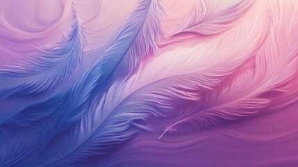 Obraz premium A digitally created surreal pattern of abstract feathers blending into a colorful liquid background