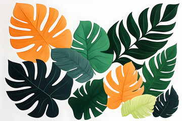 Fototapeta premium Vibrant tropical leaf design