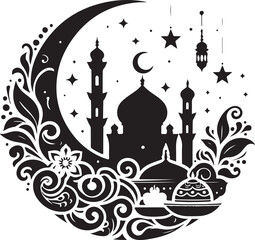 Islamic Vector Bundle | Kaaba & Mosque Silhouettes | Ramadan & Eid Graphics