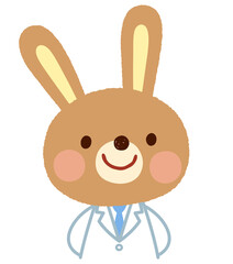 白衣を着たウサギ　ウサギのお医者さん