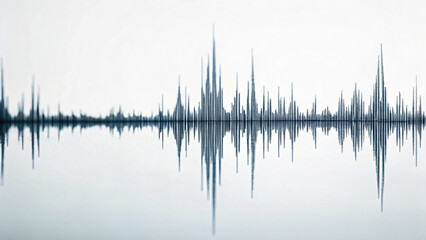 Obraz premium Abstract Sound Wave Visualization on White Background with Sharp Peaks and Valleys