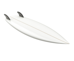 A Sleek White Surfboard with a Wax Coat, Isolated on White Background
