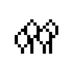 abstract shape retro pixel art