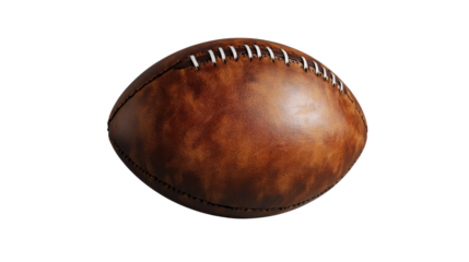 Classic leather football isolated on transparent background