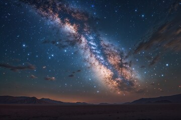 Fototapeta premium Stunning Night Sky Revealing the Wonders of Outer Space and the Beauty of the Universe