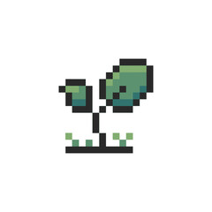 Fototapeta premium sprout plant retro pixel art