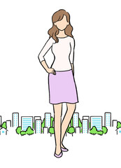 妊活をしている女性のシンプルなイラスト