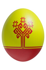 Rendered easter egg with a flag of Chuvashia on the surface.