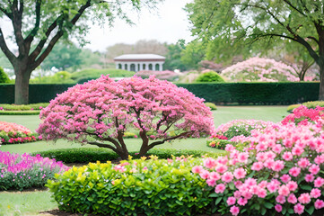 Obraz premium 四季折々の花々の庭園