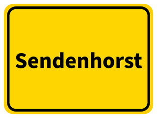 Illustration eines Stadteingangsschildes von Sendenhorst, einer Gemeinde des Kreises Warendorf
