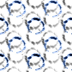 Colorless tie dye shibori print. Seamless hand drawn batik pattern. Carpet pattern background. Modern batik wallpaper tile. Watercolor pattern for fabric, apparel, wallpaper. Ethnic design.