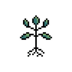 Fototapeta premium sprout plant retro pixel art