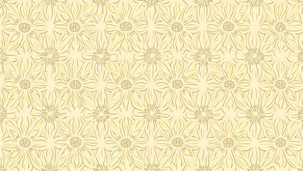 Elegant Art Nouveau Sunflower Tile Pattern for Dining Rooms