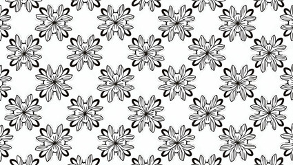 Obraz premium Contemporary Sunflower Seamless Tile Pattern: Geometric Designs & Monochrome Palette for Trendy Spaces - Perfect for Modern Interiors in Photo Stock Concept