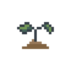 Fototapeta premium sprout plant retro pixel art