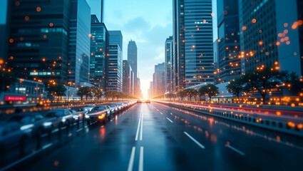 Obraz premium Flat Double Exposure Illustration: Merging Business Charts with Urban Financial Districts for Effective Financial Data Visualization in a Smart Business Tone