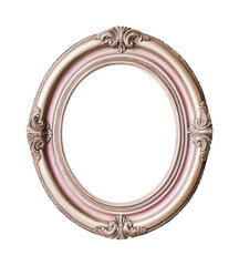 Obraz premium Vintage oval ornate metallic frame with decorative details, cut out