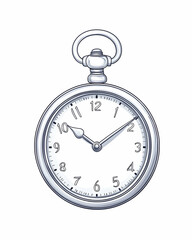 Vintage pocket watch illustration