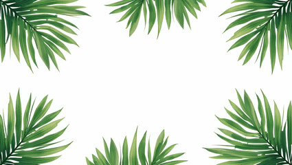 Botanical Palm Leaves Seamless Pattern: Lush Design on White Background for Eco-Friendly Products & Nature-Inspired Branding - Perfect for Photo Stock & Packaging