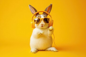 Cool bunny DJ headphones summer